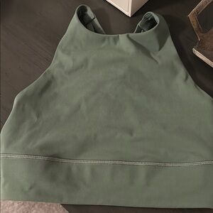 Green High Neck Sports Bra